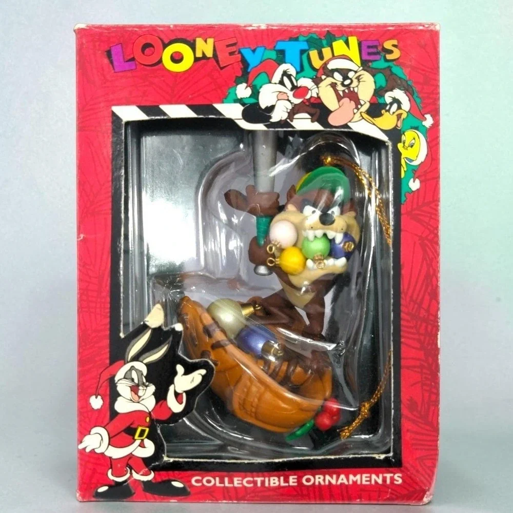 VTG 1996 Looney Tunes Taz Baseball Christmas Ornament Matrix Warner Bros Holiday